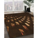 Machine Washable Transitional Saddle Brown Rug in a Family Room, wshpat3420org