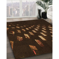 Patterned Saddle Brown Rug, pat3420org