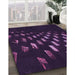 Patterned Deep Purple Rug in Family Room, pat3420pur