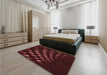 Patterned Chocolate Brown Rug in a Bedroom, pat3420rd