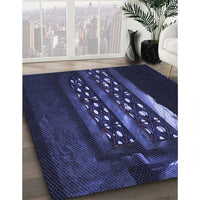 Patterned Night Blue Rug, pat3421blu