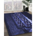 Patterned Night Blue Rug in Family Room, pat3421blu