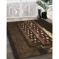 Patterned Red Brown Rug, pat3421brn