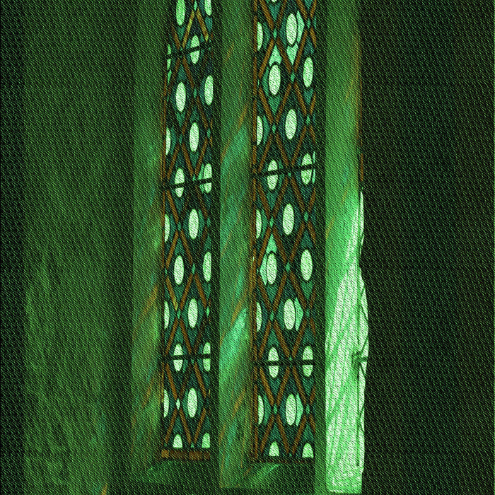 Patterned Black Rug, pat3421grn