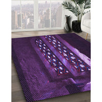 Patterned Purple Violet Purple Rug, pat3421pur