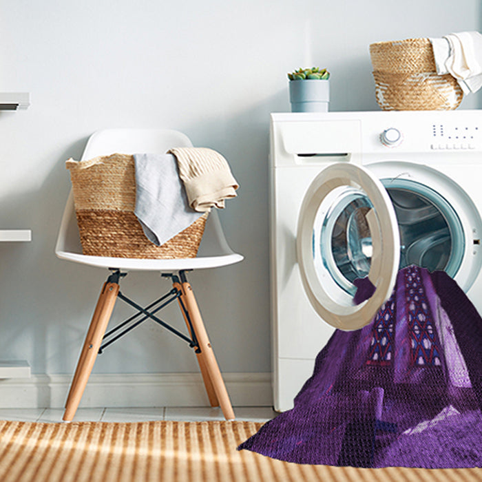 Machine Washable Transitional Purple Violet Purple Rug in a Washing Machine, wshpat3421pur