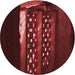 Square Patterned Fire Brick Red Rug, pat3421rd