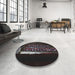 Round Patterned Cloudy Gray Novelty Rug in a Office, pat3421