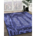 Machine Washable Transitional Light Slate Blue Rug in a Family Room, wshpat3422blu