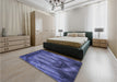 Patterned Light Slate Blue Rug in a Bedroom, pat3422blu