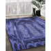 Patterned Light Slate Blue Rug in Family Room, pat3422blu