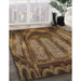 Machine Washable Transitional Cinnamon Brown Rug in a Family Room, wshpat3422brn