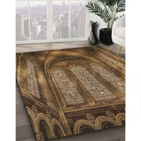 Patterned Cinnamon Brown Rug, pat3422brn