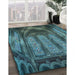 Machine Washable Transitional Dark Blue Grey Blue Rug in a Family Room, wshpat3422lblu