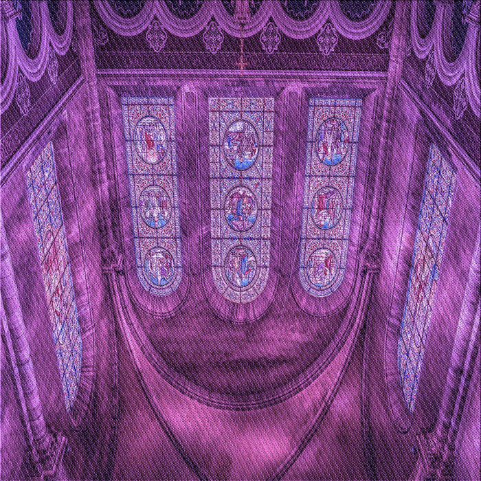 Round Patterned Dark Magenta Purple Rug, pat3422pur