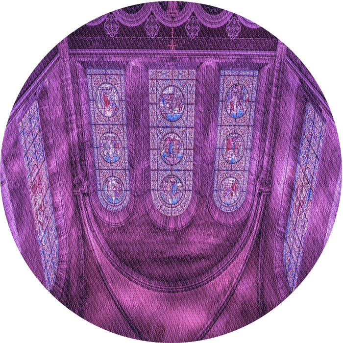 Square Patterned Dark Magenta Purple Rug, pat3422pur