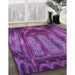 Patterned Dark Magenta Purple Rug in Family Room, pat3422pur