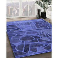 Patterned Light Slate Blue Rug, pat3423blu