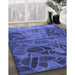 Patterned Light Slate Blue Rug in Family Room, pat3423blu