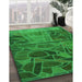 Machine Washable Transitional Green Rug in a Family Room, wshpat3423grn