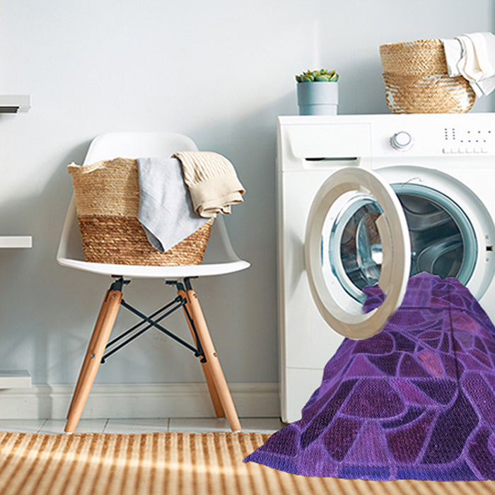 Machine Washable Transitional Bright Purple Rug in a Washing Machine, wshpat3423pur