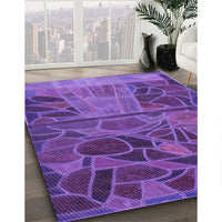 Patterned Bright Purple Rug, pat3423pur