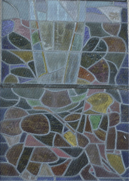 Patterned Gunmetal Green Novelty Rug, pat3423