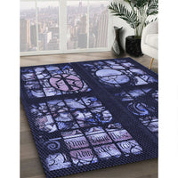 Patterned Periwinkle Purple Rug, pat3424blu