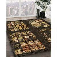 Patterned Light Brown Rug, pat3424brn
