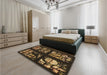 Patterned Light Brown Rug in a Bedroom, pat3424brn