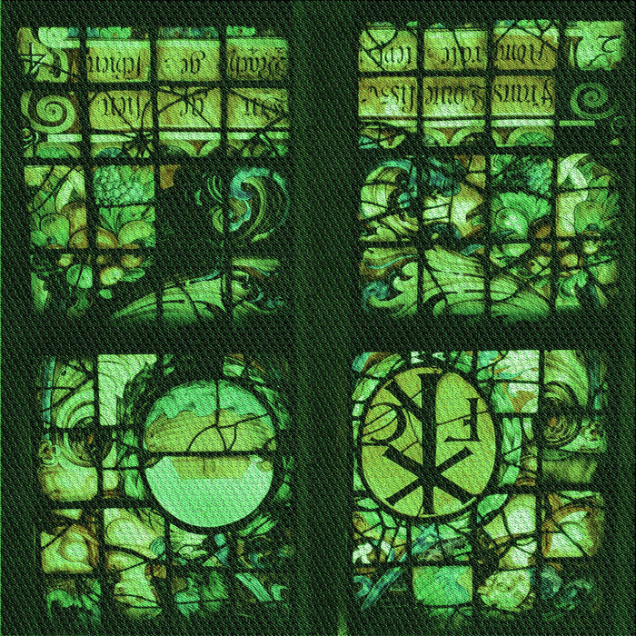 Round Patterned Dark Forest Green Rug, pat3424grn