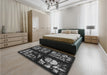 Patterned Gray Rug in a Bedroom, pat3424gry