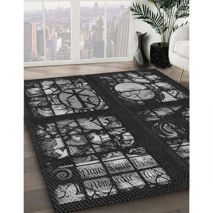 Patterned Gray Rug in Family Room, pat3424gry