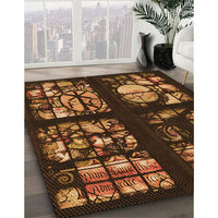 Patterned Black Brown Rug, pat3424org