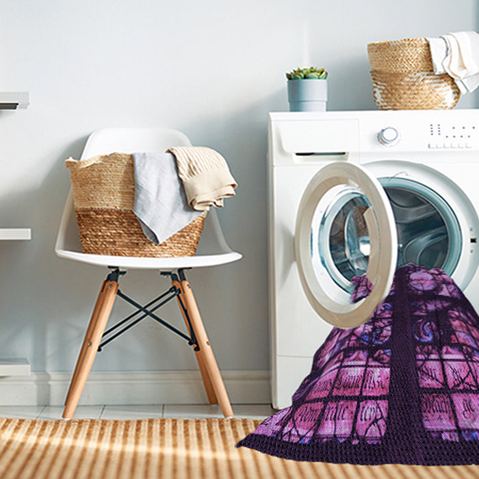 Machine Washable Transitional Dark Purple Rug in a Washing Machine, wshpat3424pur