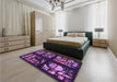 Patterned Dark Purple Rug in a Bedroom, pat3424pur