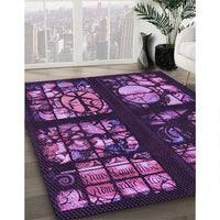 Patterned Dark Purple Rug, pat3424pur