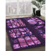 Patterned Dark Purple Rug in Family Room, pat3424pur