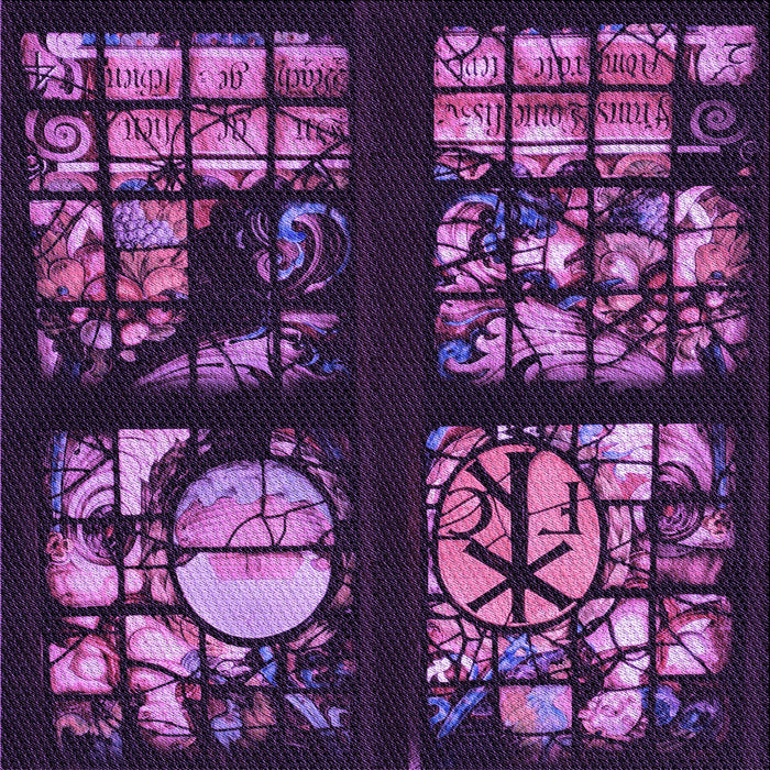 Round Patterned Dark Purple Rug, pat3424pur