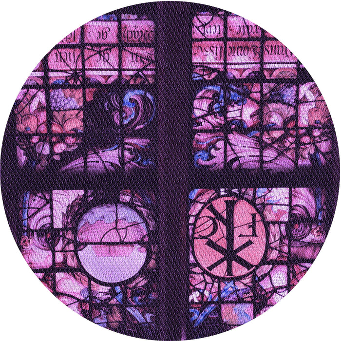 Square Patterned Dark Purple Rug, pat3424pur