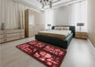 Patterned Cherry Red Rug in a Bedroom, pat3424rd