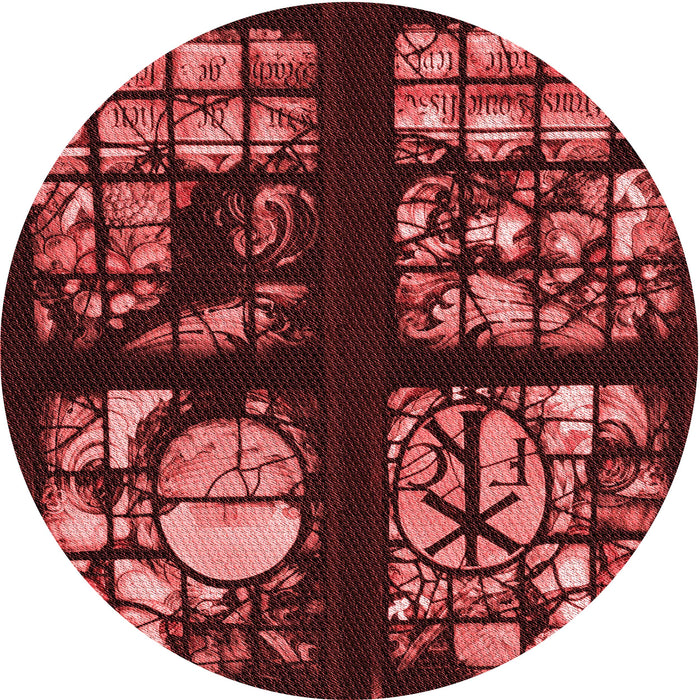 Square Patterned Cherry Red Rug, pat3424rd