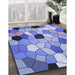 Machine Washable Transitional Jeans Blue Rug in a Family Room, wshpat3425blu