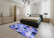 Patterned Jeans Blue Rug in a Bedroom, pat3425blu