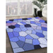 Patterned Jeans Blue Rug in Family Room, pat3425blu