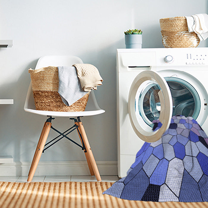 Machine Washable Transitional Jeans Blue Rug in a Washing Machine, wshpat3425blu