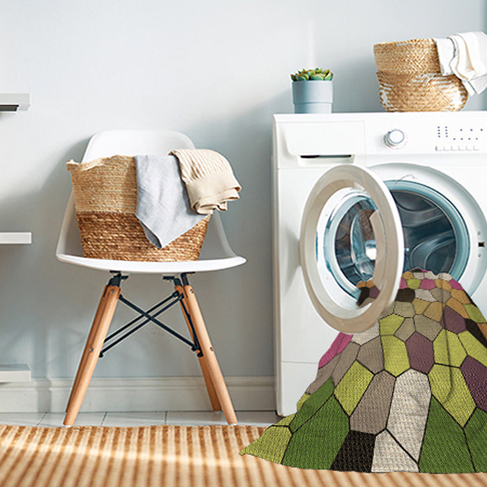 Machine Washable Transitional Metallic Gold Rug in a Washing Machine, wshpat3425brn