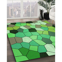 Patterned Neon Green Rug, pat3425grn