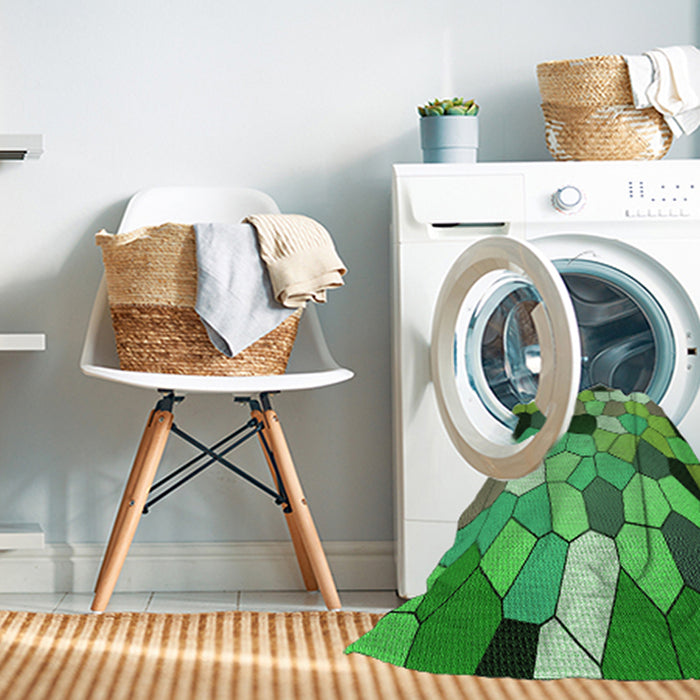 Machine Washable Transitional Neon Green Rug in a Washing Machine, wshpat3425grn