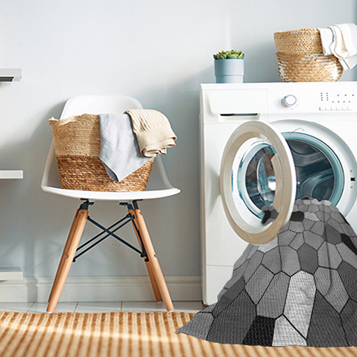 Machine Washable Transitional Cloud Gray Rug in a Washing Machine, wshpat3425gry